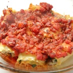 Vegetarian Lasagna Rolls with Arrabiata Sauce